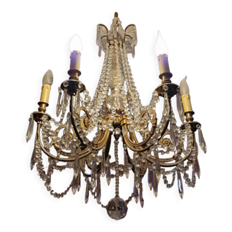 Old chandelier with crystal tassels