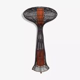 Lampadaire champignon rotin vintage