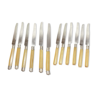 12 antique stainless steel dessert knives