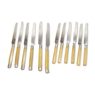 12 old stainless steel dessert knives