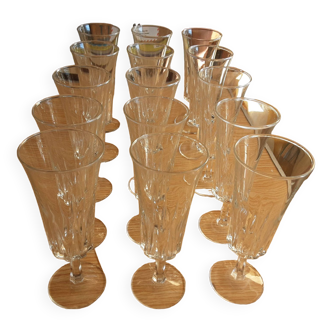 15 glass champagne flutes france