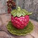 Vintage French set for jam, in the form of a strawberry