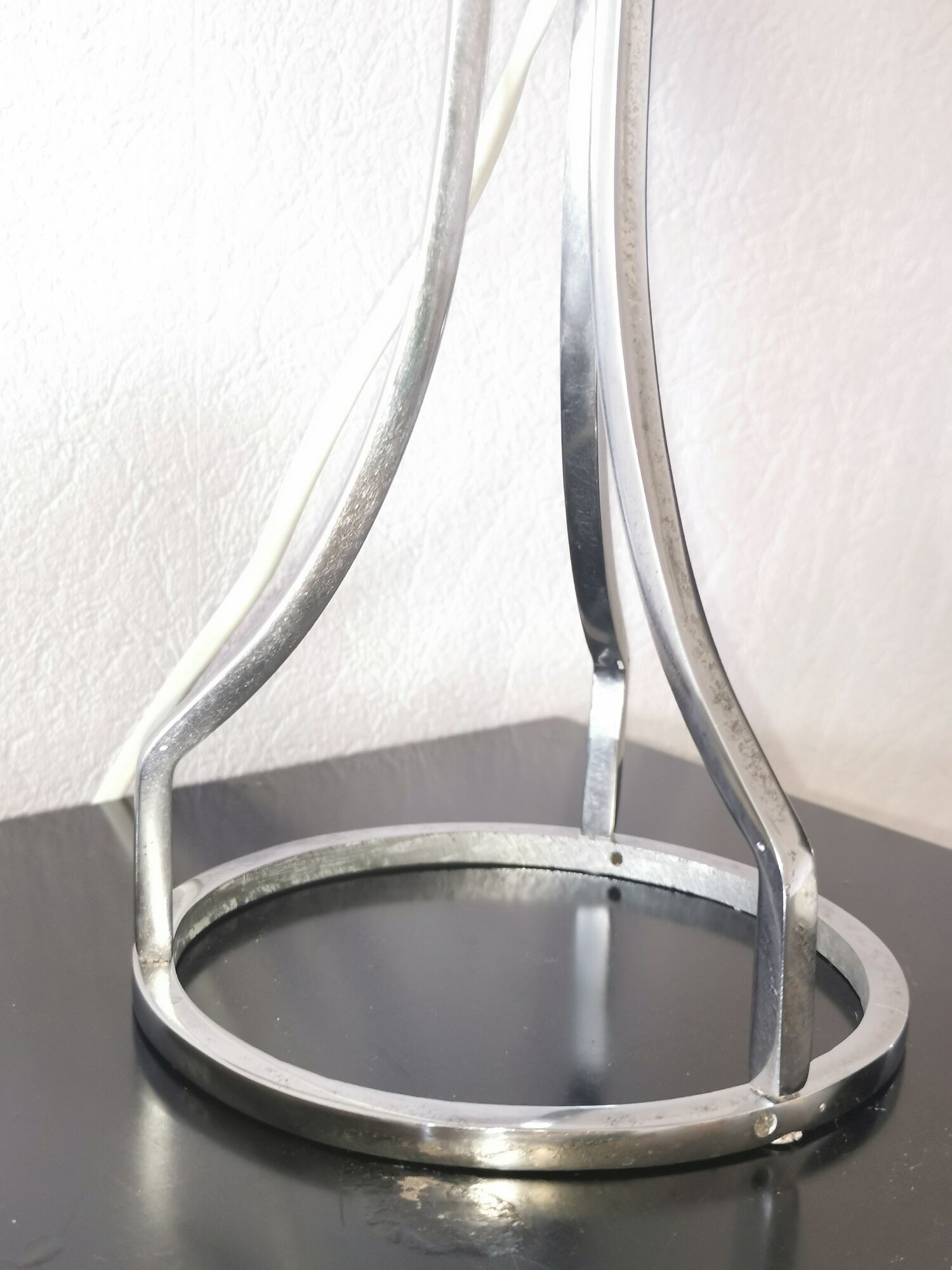 Lamp sphere of frosted glass, chrome steel, art deco, 1950