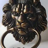 Antique Lion Head Door Knocker/Knocker, with Antique Bronze Patina 16 x 12 cm