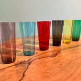 Vintage liquor and wine glasses, mid century modern from 1960s for apartment decoration / tableware