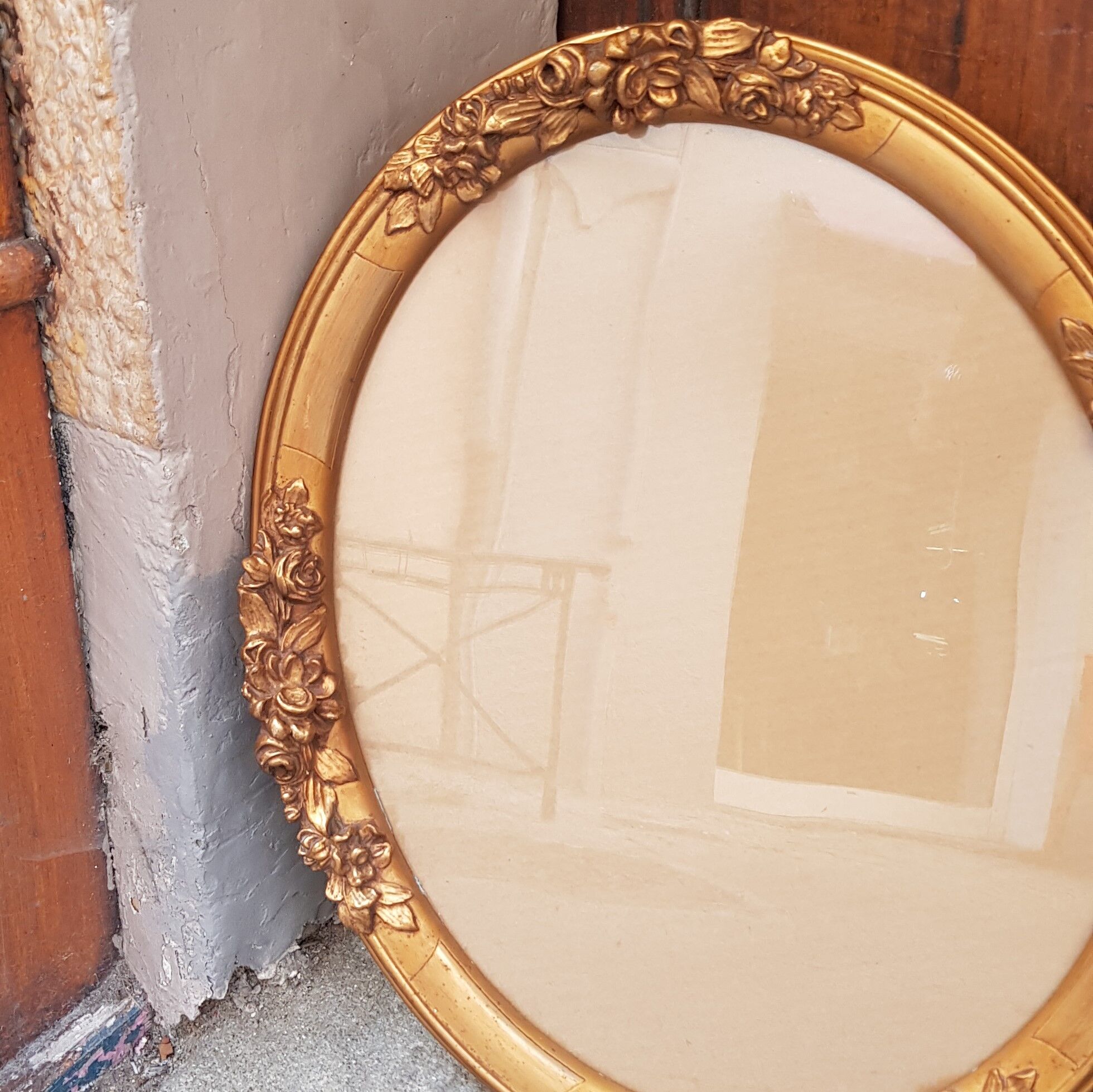 Old photo frame with flower molding