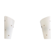 Paire d'appliques MD 1950 perspex blanc étoiles en laiton