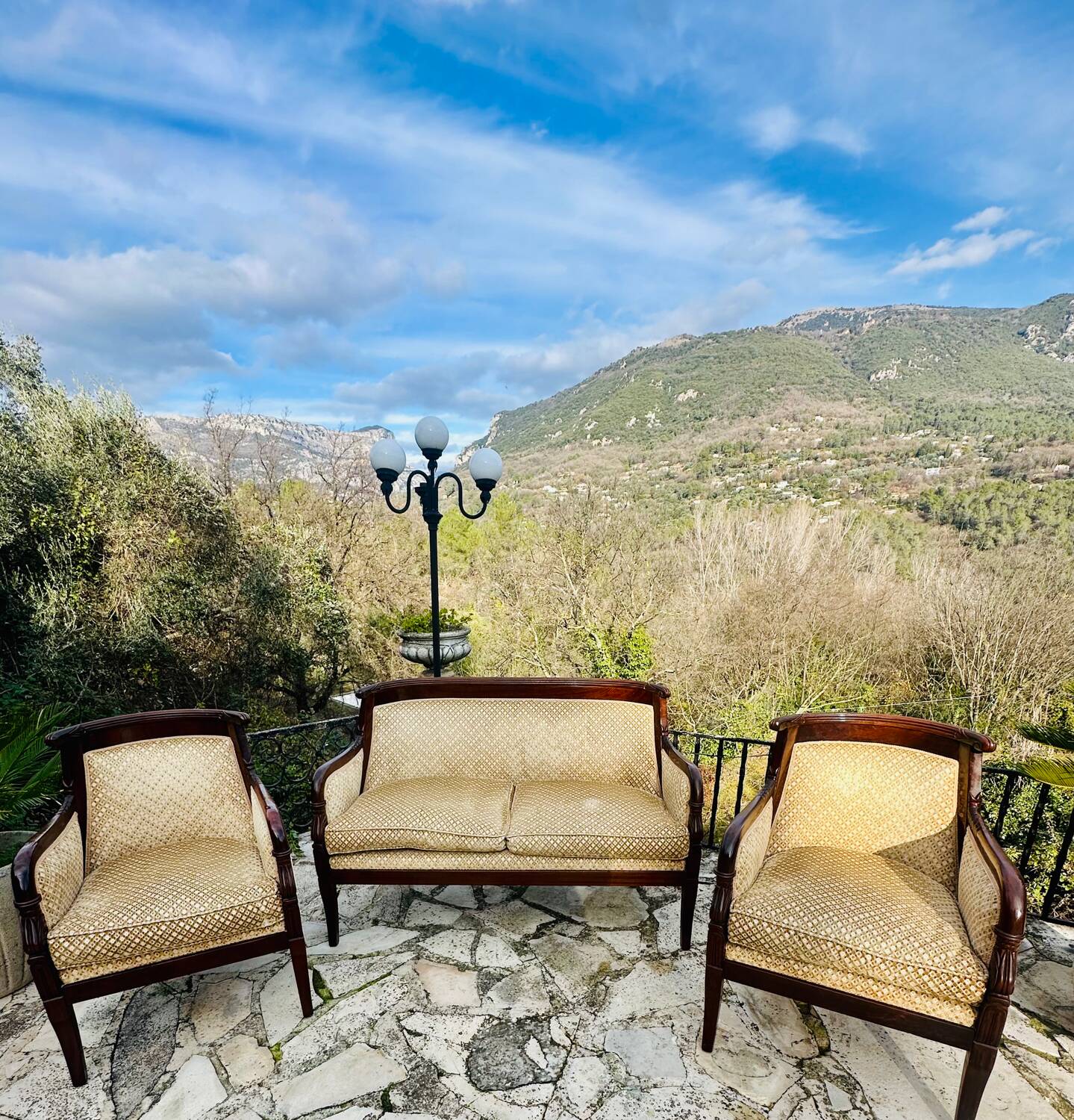 Mobilier de salon en Acajou Massif D’époque Empire