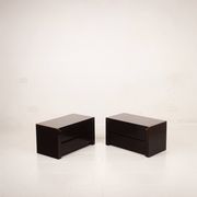 Pair of African rosewood and brass bedside tables for Fratelli Turri