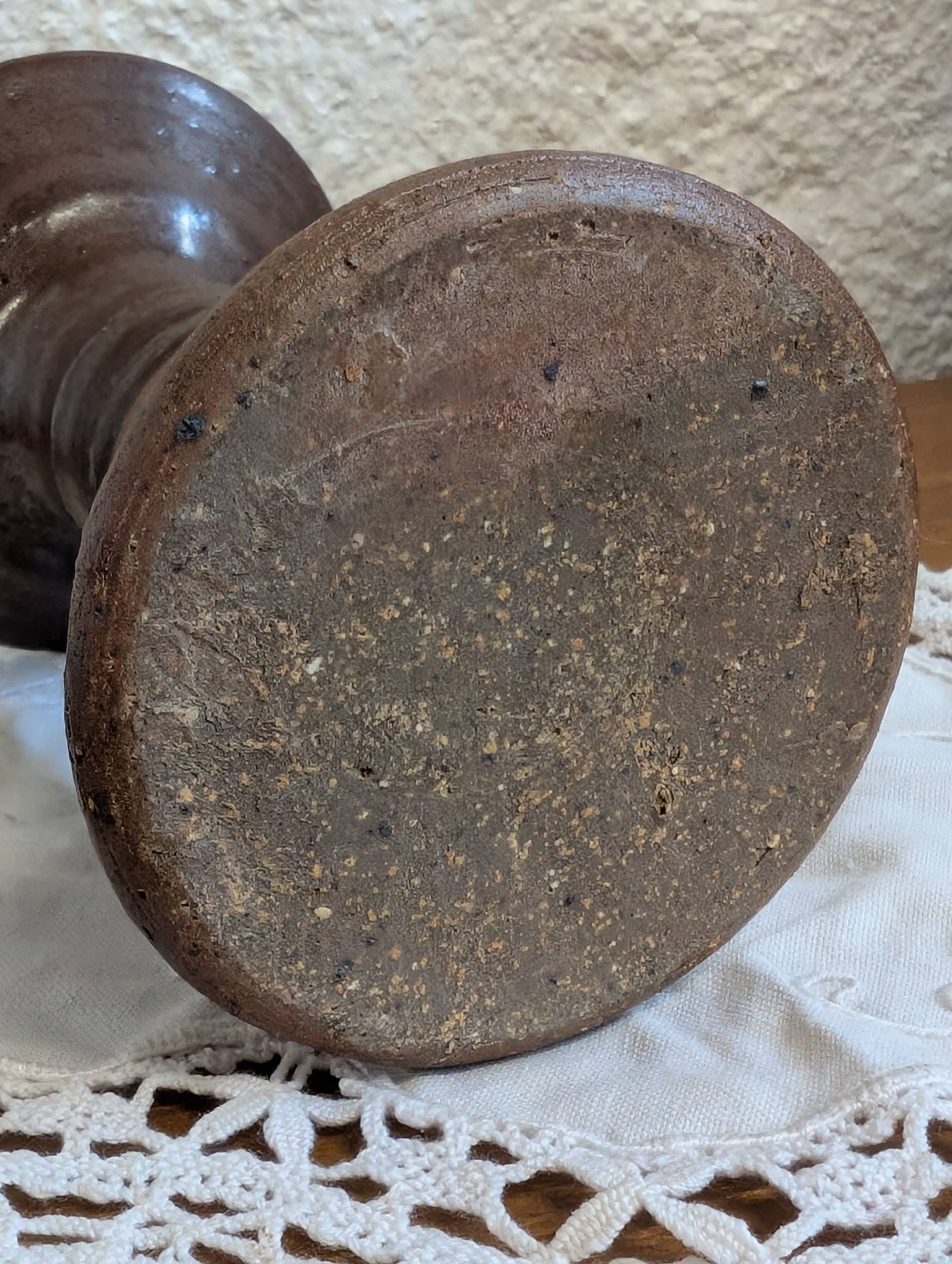 Vintage stoneware candlestick