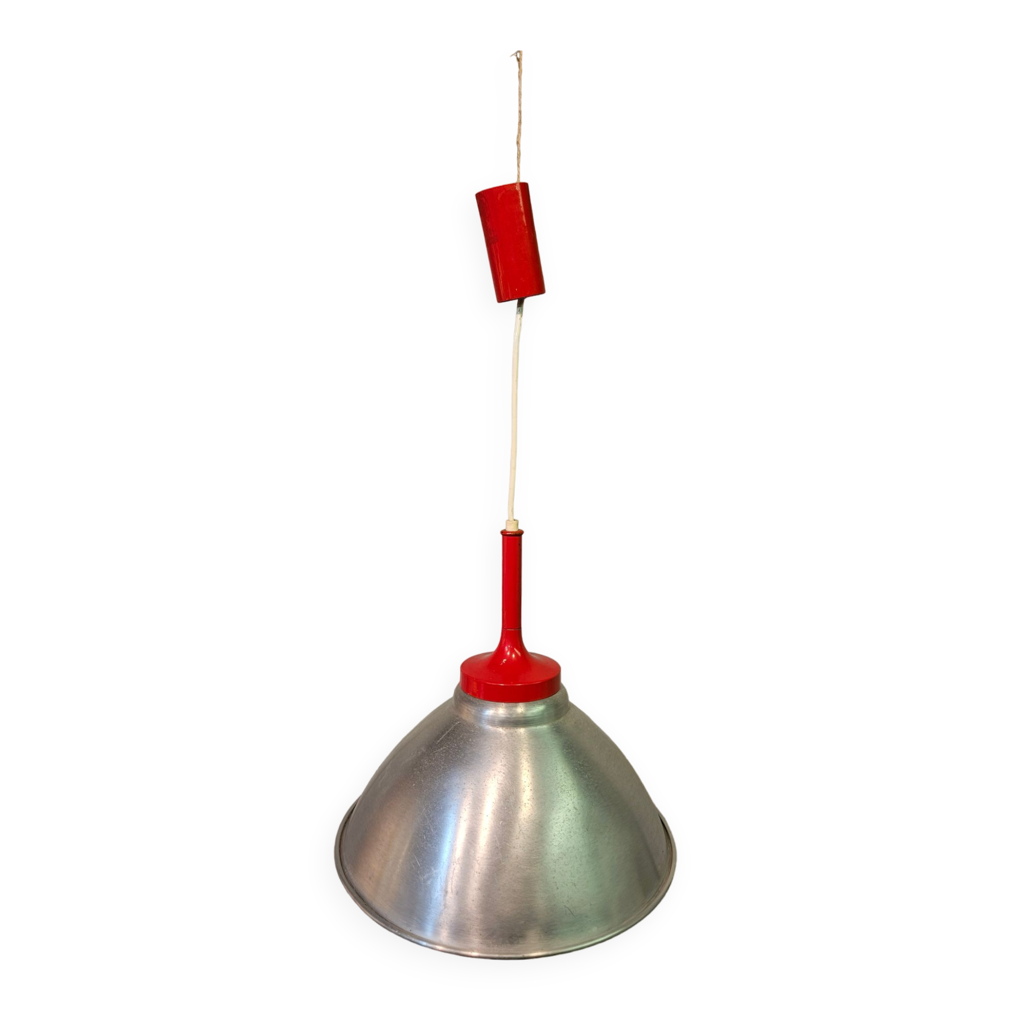 80s brushed aluminum pendant light