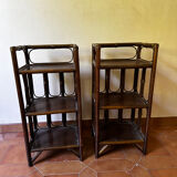 Set 2 rattan side tables / bedside tables year 50
