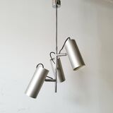 Vintage space age 1970 pendant light in brushed steel