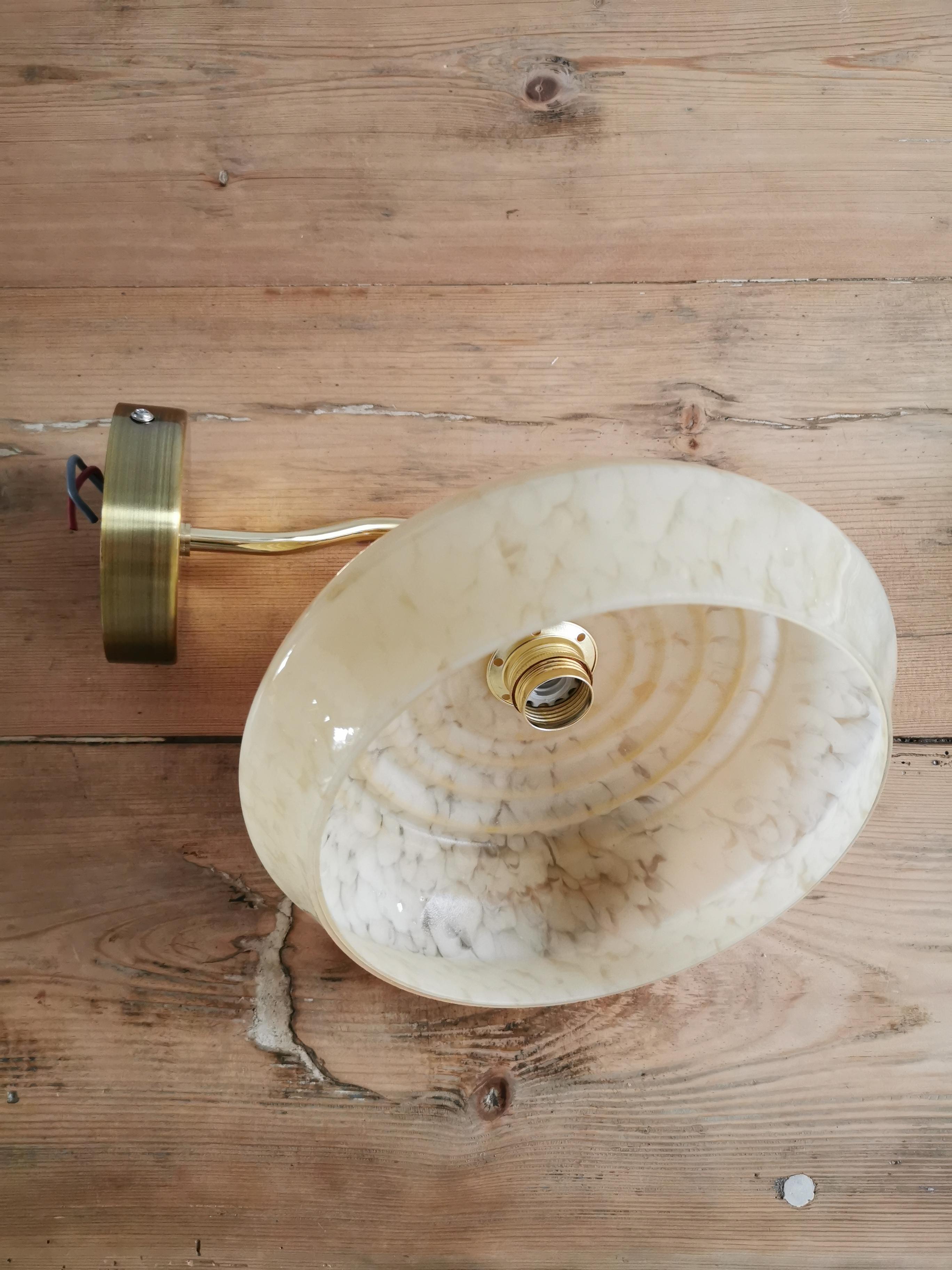 Vintage lampshade wall lamp in yellow Clichy glass