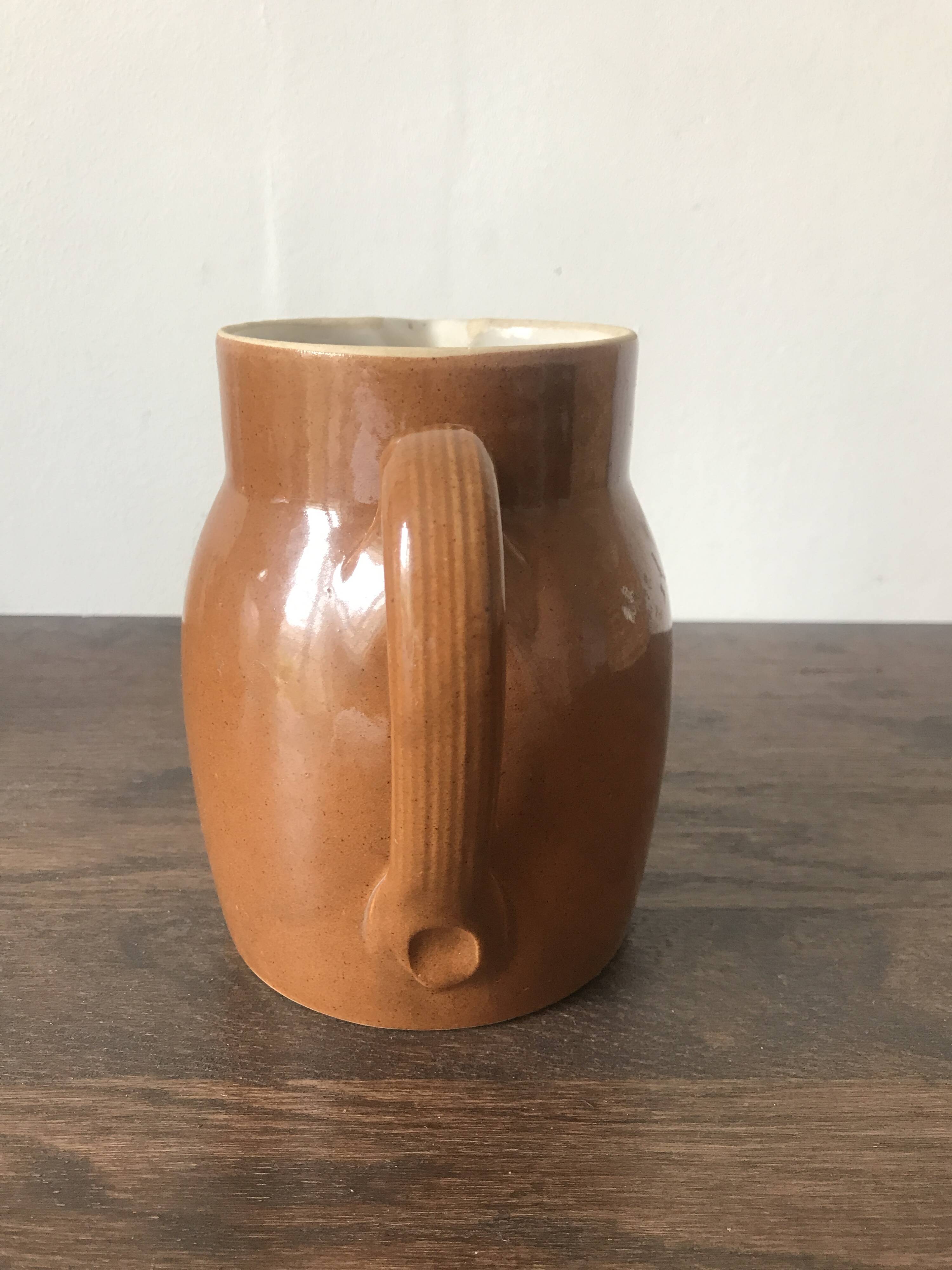 Set of 3 glazed stoneware jugs