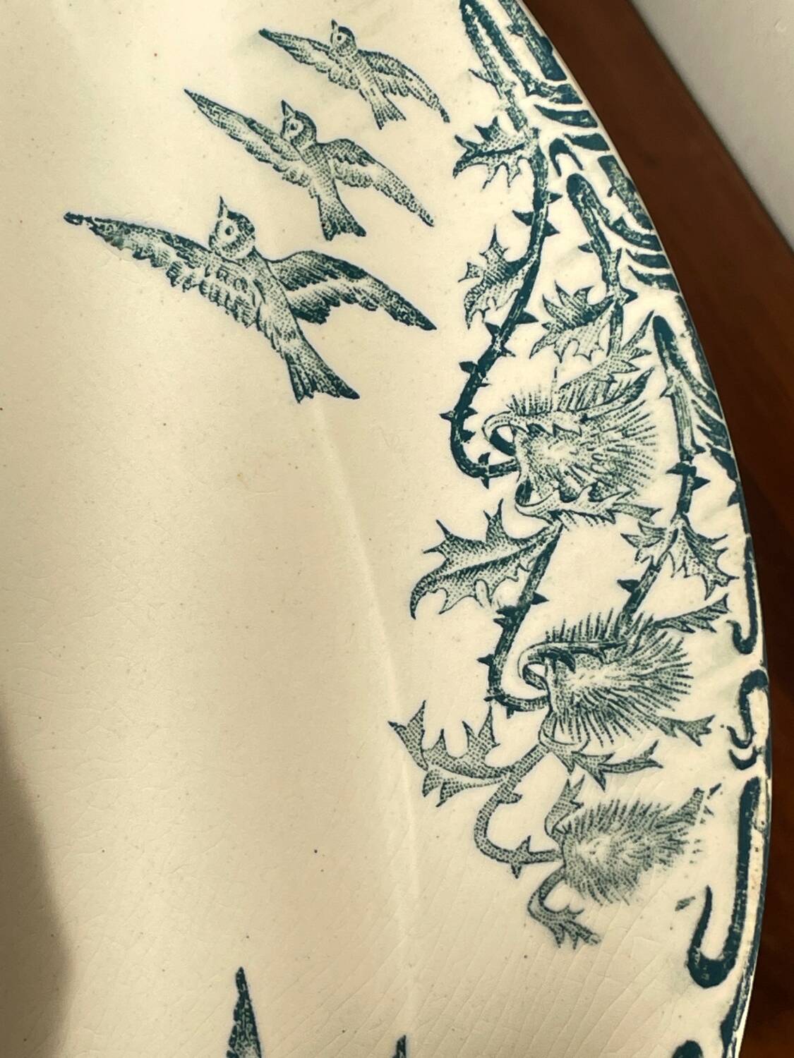 Old Compote Dish Terre de Fer Longwy Model Richelieu