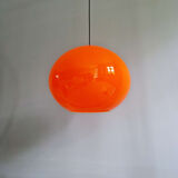XXL onion pendant light in orange opaline, design Alessandro Pianon, Vistosi, 1960