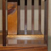 Sheraton Revival rotating library table in walnut and satin wood.
