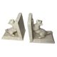 Art Deco, pair of crackled earthenware bookends featuring cats from Louvière around 1930.