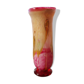 GRAND VASE EN VERRE SOUFFLE BIOT , SABA FRERES