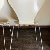 Set of 4 chairs series 7 Jacobsen Fritz hansen 1969 Denmark white