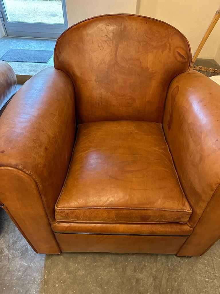 Leather club armchairs
