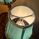 pair of chiselled bronze bedside lamps from 1900, silk shade and trim style