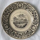 6 old dessert plates Old and Johnston Bordeaux 19th century Médoc and its castles