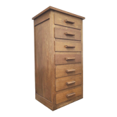 Meuble de métier 7 tiroirs années 40 bois chêne