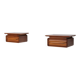 Pair of 1950s Italian Wall-Mounted Wooden Nightstands with Single Drawer