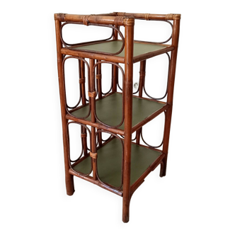 Vintage stand shelf in bamboo and rattan
