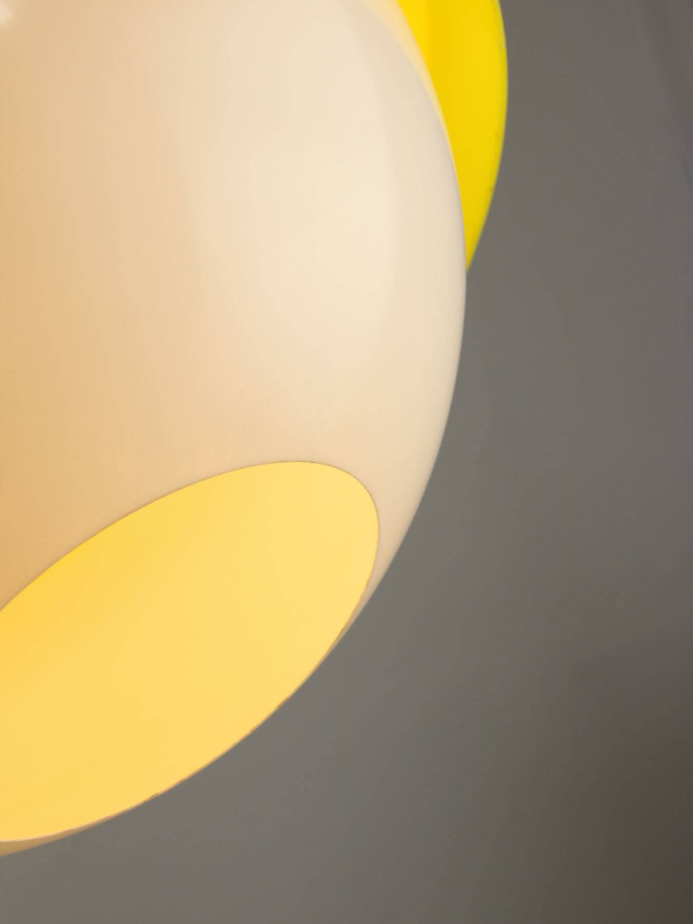 Space-age Yellow Plexiglas Pendant Lamp, 70s