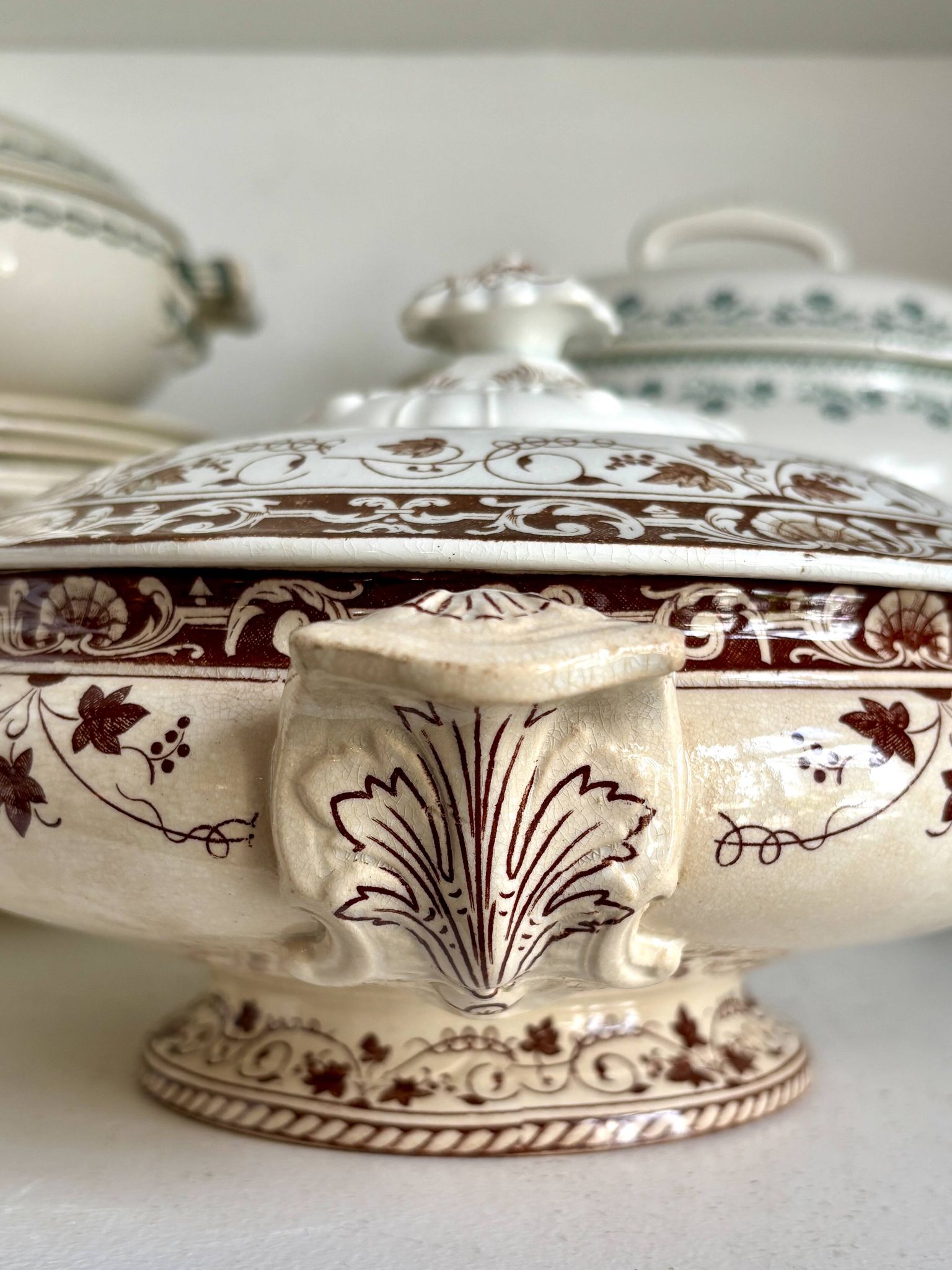 Jules Vieillard soup tureen - Bordeaux in iron earth, "Louis XV" service