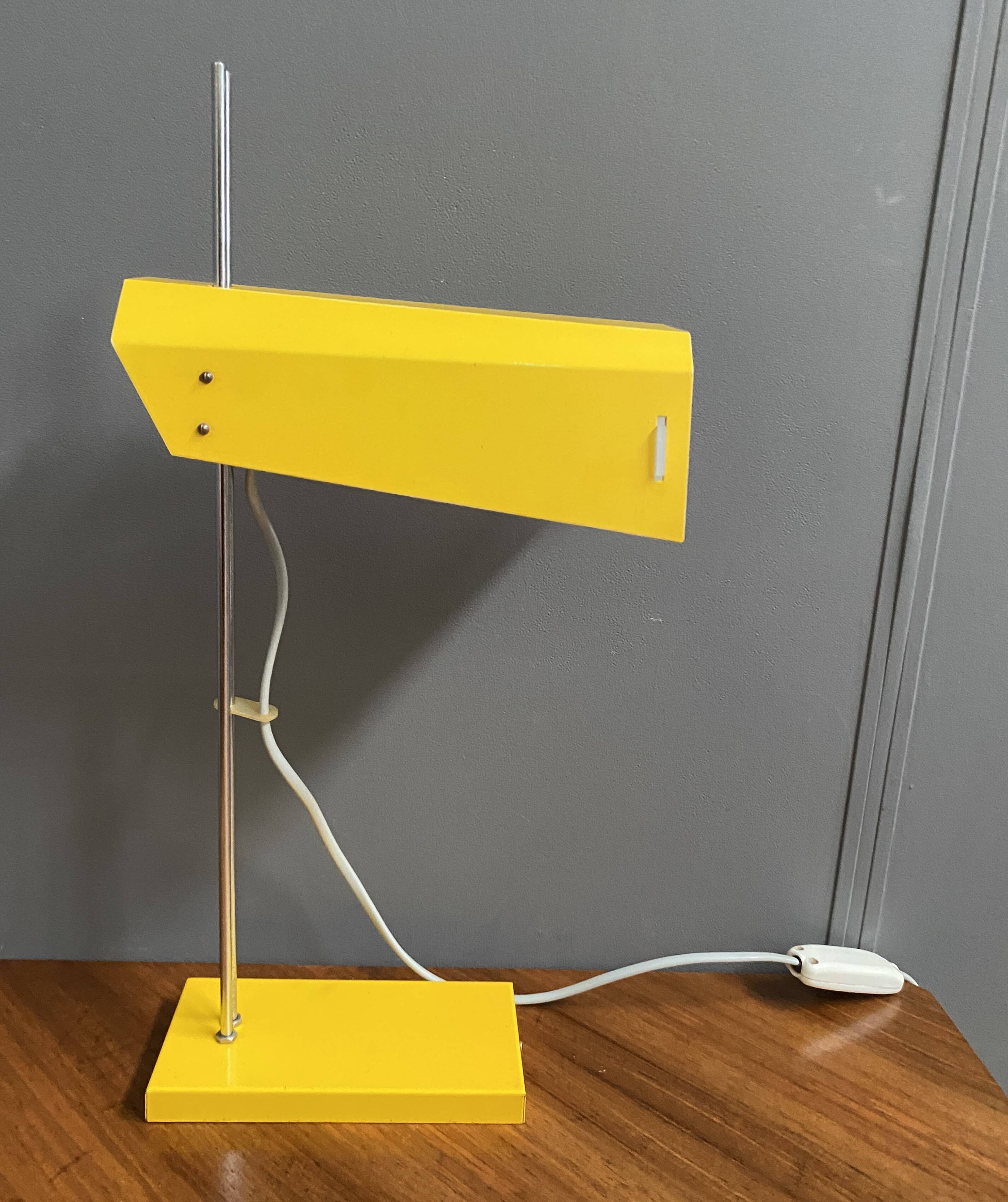 Yellow desk lamp by Josef Hurka for Lidokov model L192-1353