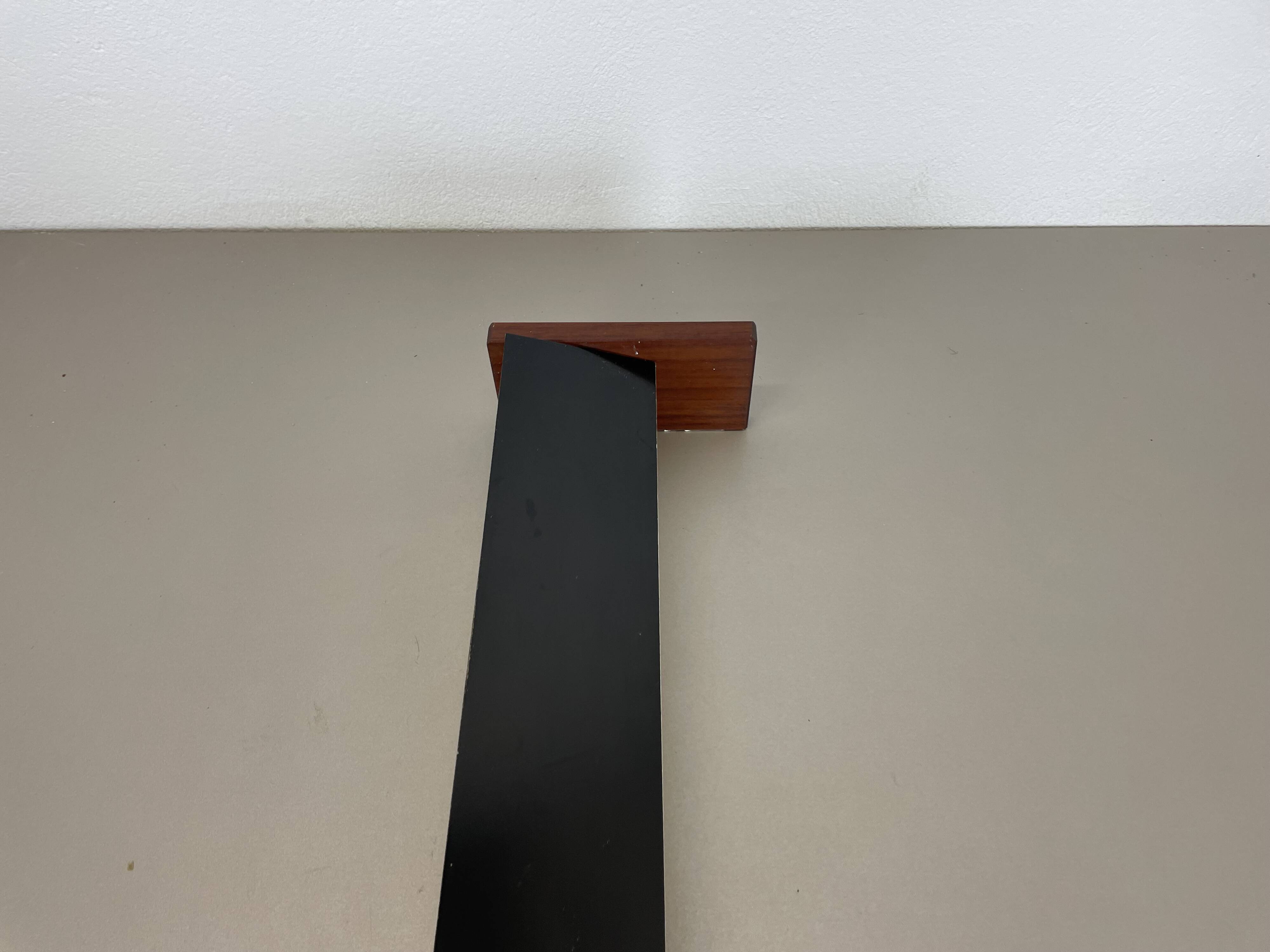 cubic Large 38cm Teak and Metal adjustable wall light element, Germany 1950s