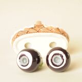 Salt and Pepper Eggplant - Salt and Pepper Shaker Barbotine - Table Decoration