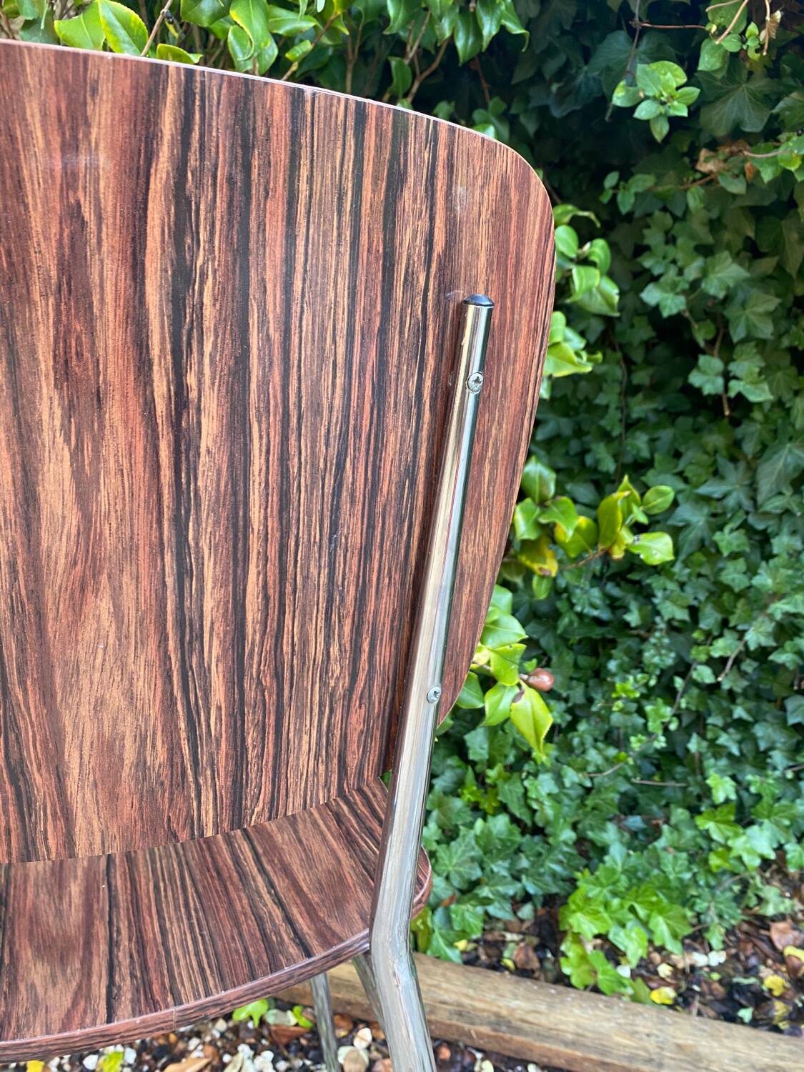 Set of 4 brown Formica chairs