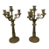 Paire De Candelabres En Bronze style Restauration XIXeme Siecle