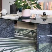 Ikea marble and glass coffee table 1980