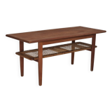 1970s, Scandinavian coffee table, original condition, teak wood, rattan.