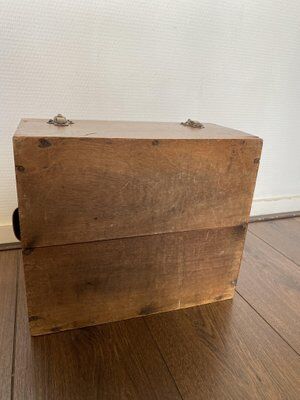 Boîte de rangement vintage en bois 1900s