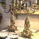 Pair of chiselled and gilded bronze candelabra from the 19th century.