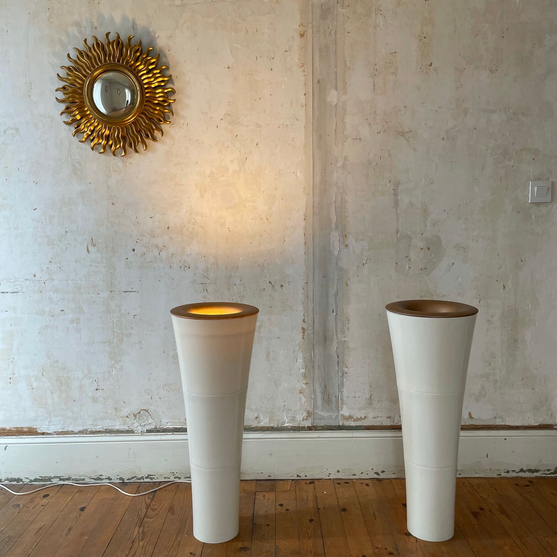 Floor lamps "flambeau", kaoyi flacha, japan 1980