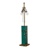 Vintage Jean Roche lamp base, 1980, brass & green