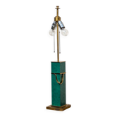 Vintage Jean Roche lamp base, 1980, brass & green