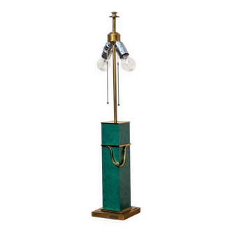 Vintage Jean Roche lamp base, 1980, brass & green