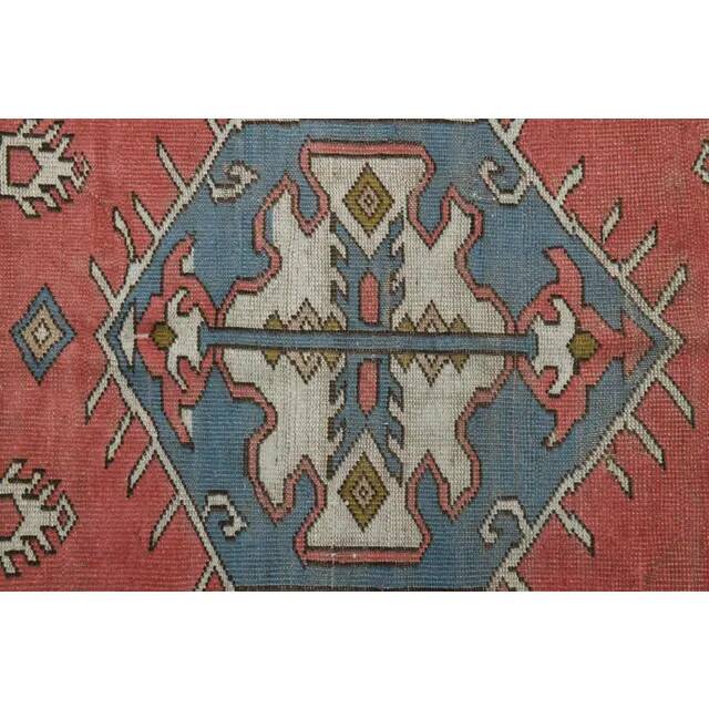 1970s Vintage Turkish Handmade Wool & Cotton Pink Area Rug 155x209