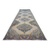 Vintage Turkish hallway rug 113x388 cm