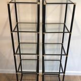 Pair of metal shelves by Guy Lefèvre for Maison Jansen 70s