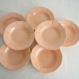 Assiettes creuses Digoin rose